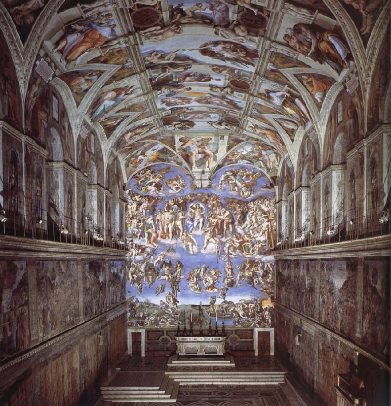 Sixtijnse chapel with the ceiling painting, Michelangelo Buonarroti